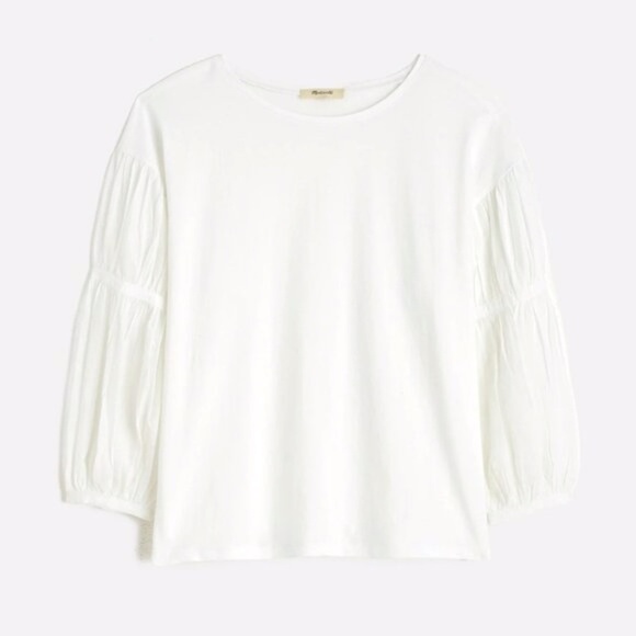 Madewell Puff-Sleeve Drop-Shoulder Knit Top Size XS - Picture 2 of 8